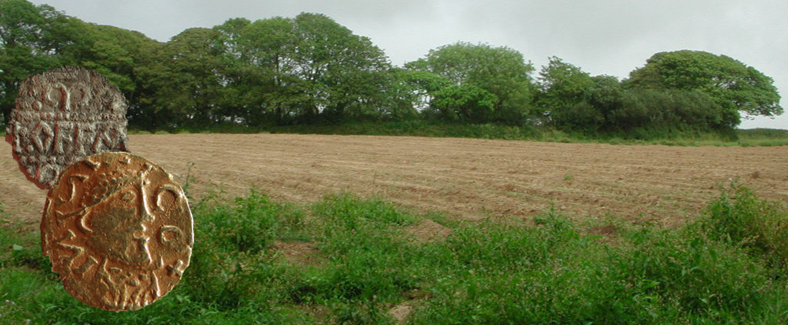 Anglo-Saxon Gold Thrymsa Coin and Silver Coin of King Offa