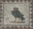 Roman mosaic of an owl in Itálica, Spain